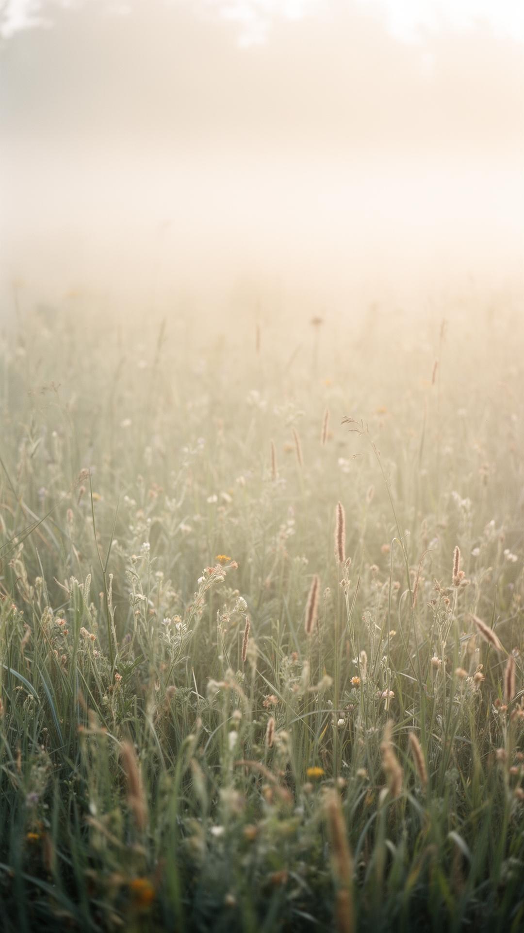 Soft morning light through a peaceful Iowa prairie meadow